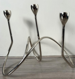 Swirl design kandelaar vernikkeld