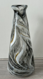 Mdina Glass flesvaas grijs wit