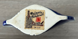 Tenmoku Pottery vaasje wit blauw