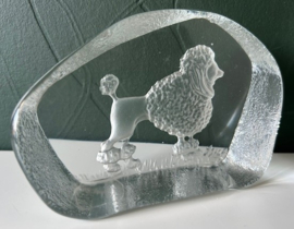 Nybro presse papier poedel kristal