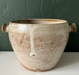 Bloempot crème bruin