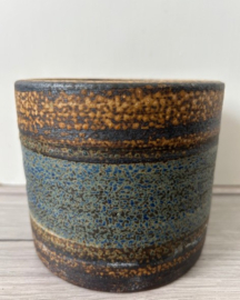 Mobach bloempot bruin blauw