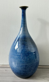 Gubbels flesvaas licht- en donkerblauw