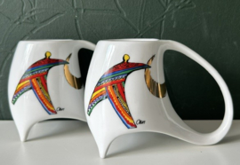 Corry Ammerlaan set kunstbekers porselein