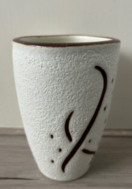 Ravelli vaasje rood-wit decor lijnen stippen