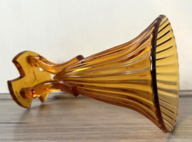 Czech Art Deco Rocket vaas ambergeel