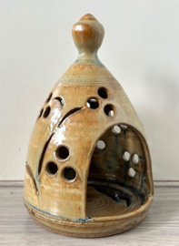 Steengoed waxinehouder bruin 