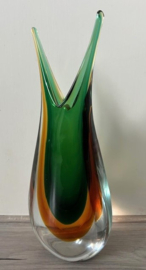 Segusto sommerso vaas kristal groen geel