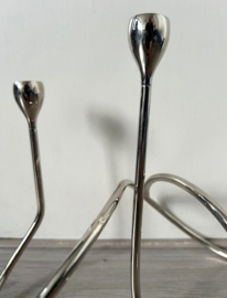 Swirl design kandelaar vernikkeld