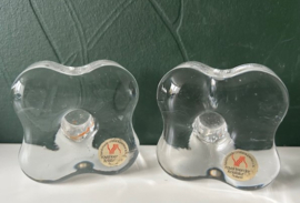 Leerdam set kandelaartjes kristal