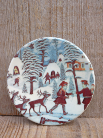 Arabia wandbordje no. 10-1981 Rendeer keeper in winter
