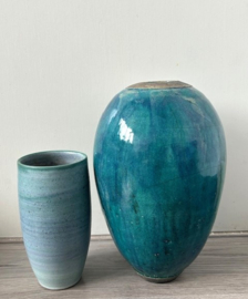 Kogelvormige vaas turquoise groen