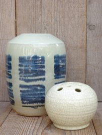 Tonvormige vaas lichtgroen blauw