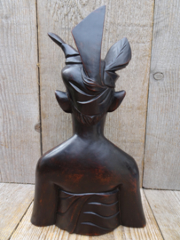 Buste houtsnijwerk Balinese man