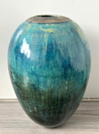 Kogelvormige vaas turquoise groen