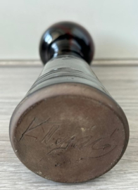 Studio keramiek vaas antraciet rood