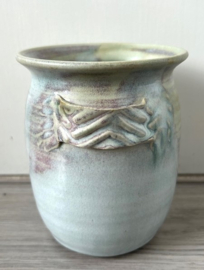 Geglazuurde vaas lichtblauw lila