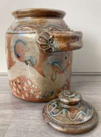 Dekselpot zoutglazuur met handvat