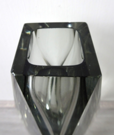 Seguso facet geslepen diamant vaas grijs
