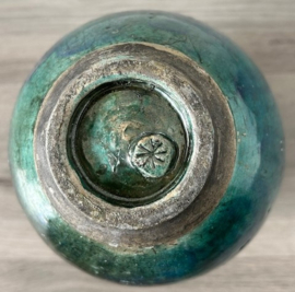 Kogelvormige vaas turquoise groen