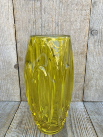 Rosice Glassworks lens vaas geel 20 cm