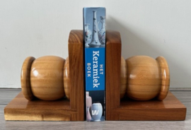 Houten boekensteunen lichtbruin