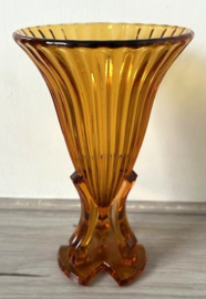 Czech Art Deco Rocket vaas ambergeel