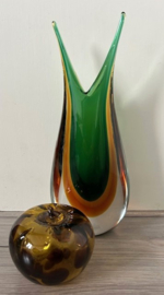 Segusto sommerso vaas kristal groen geel