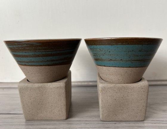 Set espresso mokjes turquoise bruin