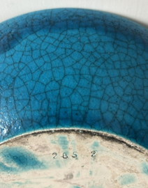 Ravelli schaal turquoise craquelé