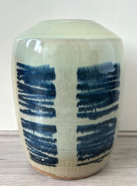 Tonvormige vaas lichtgroen blauw