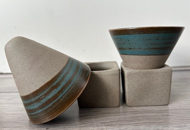 Set espresso mokjes turquoise bruin