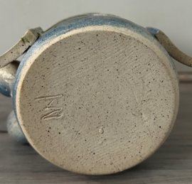 Waxinehouder huisje blauw