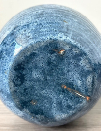 Tonvormige vaas blauw wit