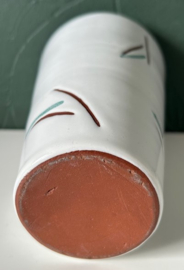 Potterij de Haemstede vaas wit strepen