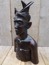 Buste houtsnijwerk Balinese man