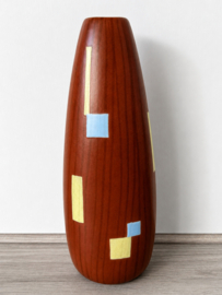 West-Germany vaas bruin blokjes decor