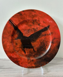 Maastricht Porselein kunst bord vogel