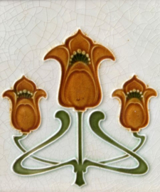 Art Nouveau tegel gestileerde tulpen