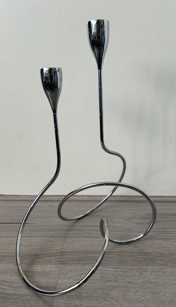 Loop design kandelaar verchroomd