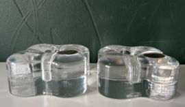 Leerdam set kandelaartjes kristal