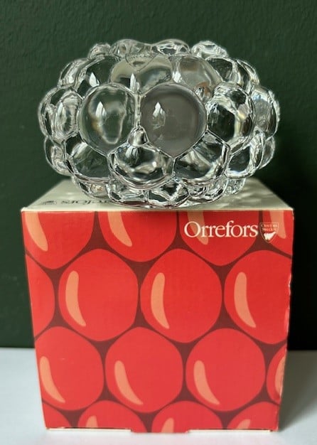 Orrefors waxinehouder Raspberry