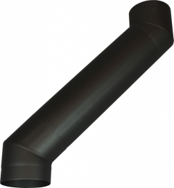 EW/150 Kachelpijp Versleping 2 Bochten 45gr met 50cm Kleur: zwart