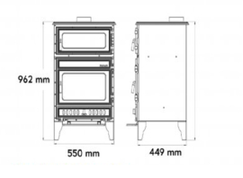 S107 Sabah Open Haard Met Oven 15,87 KW Zwart