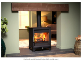 Charlton & Jenrick Fireline Woodtec 8 kW doorkijk haard