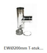 EW/Ø200mm T-stuk 90°graden + dop