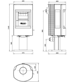 Dovre ASTROLINE 4CB/P MET VOET houtkachel