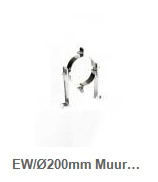 EW/Ø200mm Muurbeugel RVS