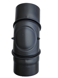 2 MM enkelwandige Ø 150 mm kachelpijp bocht 90 graden met 3-delig - antraciet/grijs
