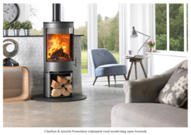 Purevision vrijstaand rond model laag open houtvak